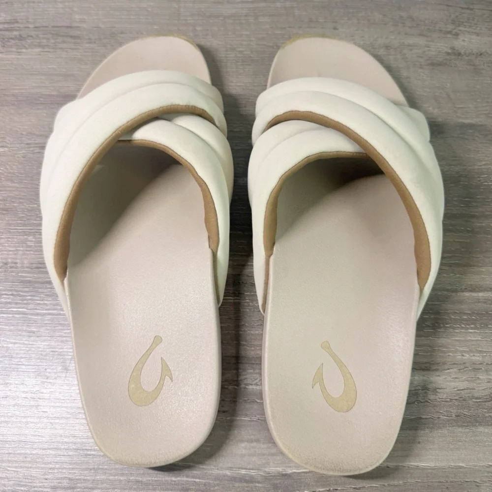 OluKai Hila Puffy Slide Sandal Col: cloud Womens 8 $85 - Picture 6 of 8